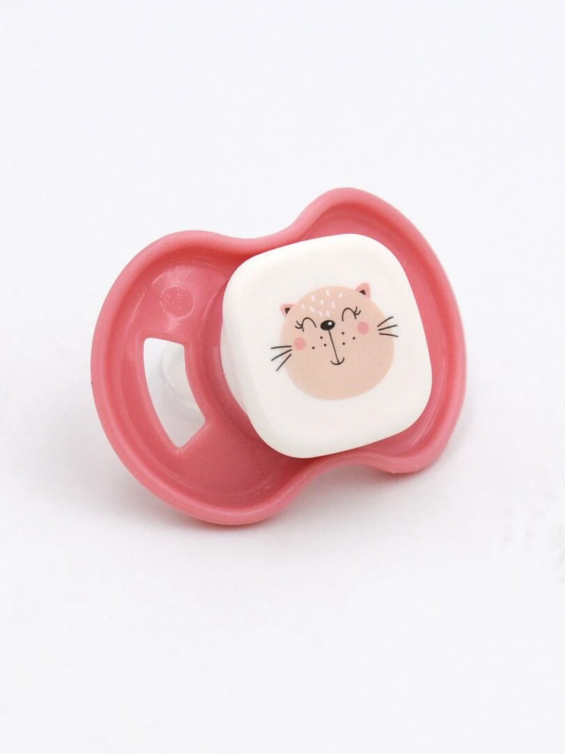 Sucette + range sucette Chat rose   Rose