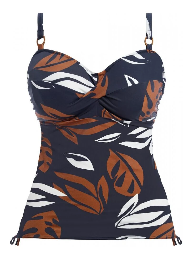 Haut de maillot tankini twisté à armatures Lake orta   Bleu