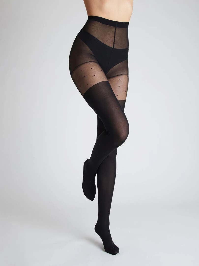 Collant fantaisie 60 deniers Feline RougeGorge Lingerie Noir