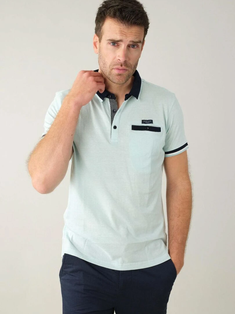 Polo en jersey pour homme 'Deeluxe'   Bleu Bleu