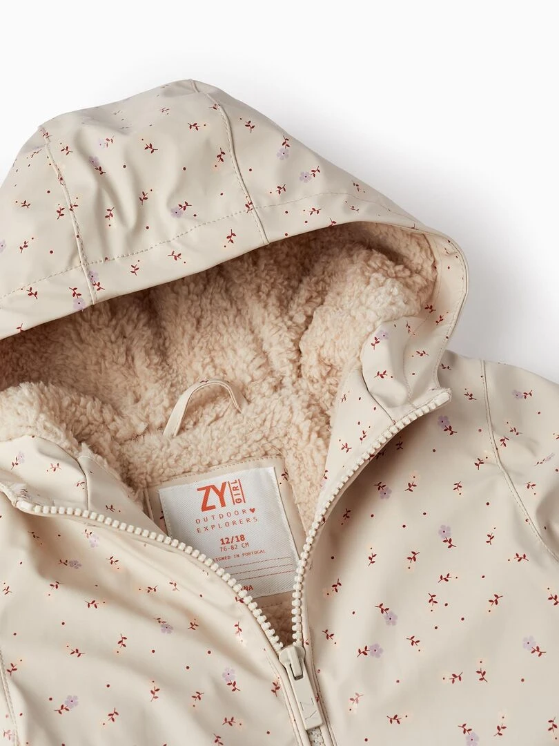 Parka en caoutchouc avec fourrure pour bébé fille 'Flores'  SWEET FROSTY DREAMS   Beige clair