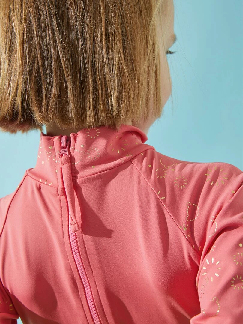 Combi UV à imprimé feu d'artifice  foncé   Archimède   Rose