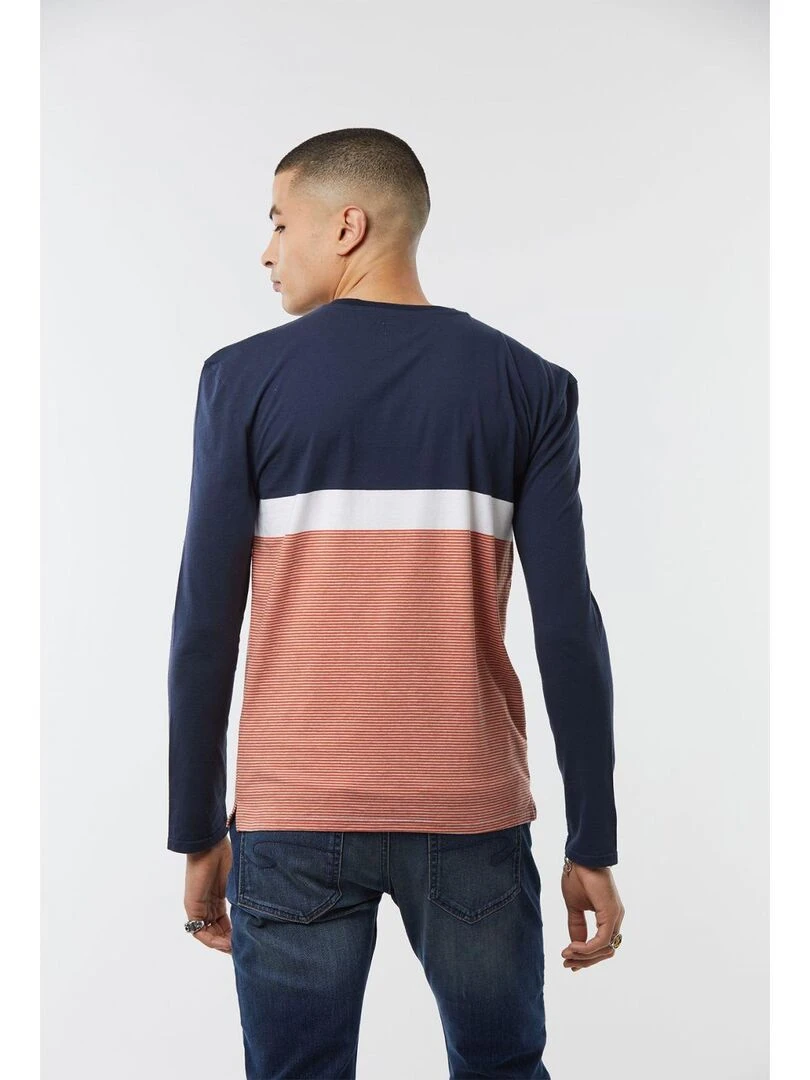 Lee Cooper   T Shirt manches longues coton  AUREL   Bleu marine