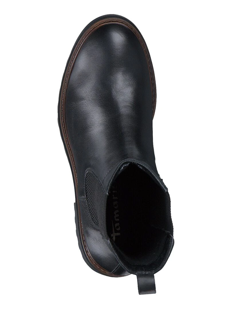 Bottes Chealse Cuir Tamaris   Noir