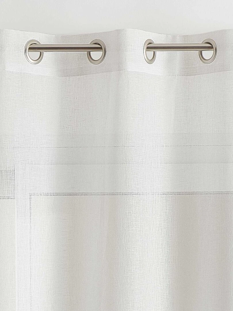 Rideau voilage 100% lin fluide   Blanc
