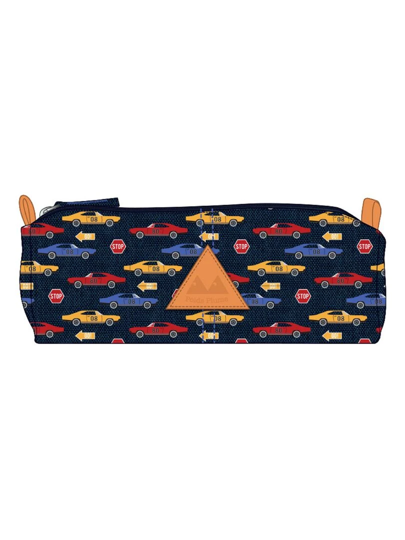 Trousse double POIDS PLUME Vroum Voiture Bleu Bleu marine