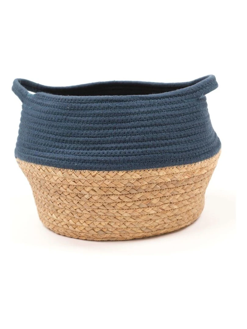 Panier rond tressé 'LA FACTORY' 'TODAY' Bleu
