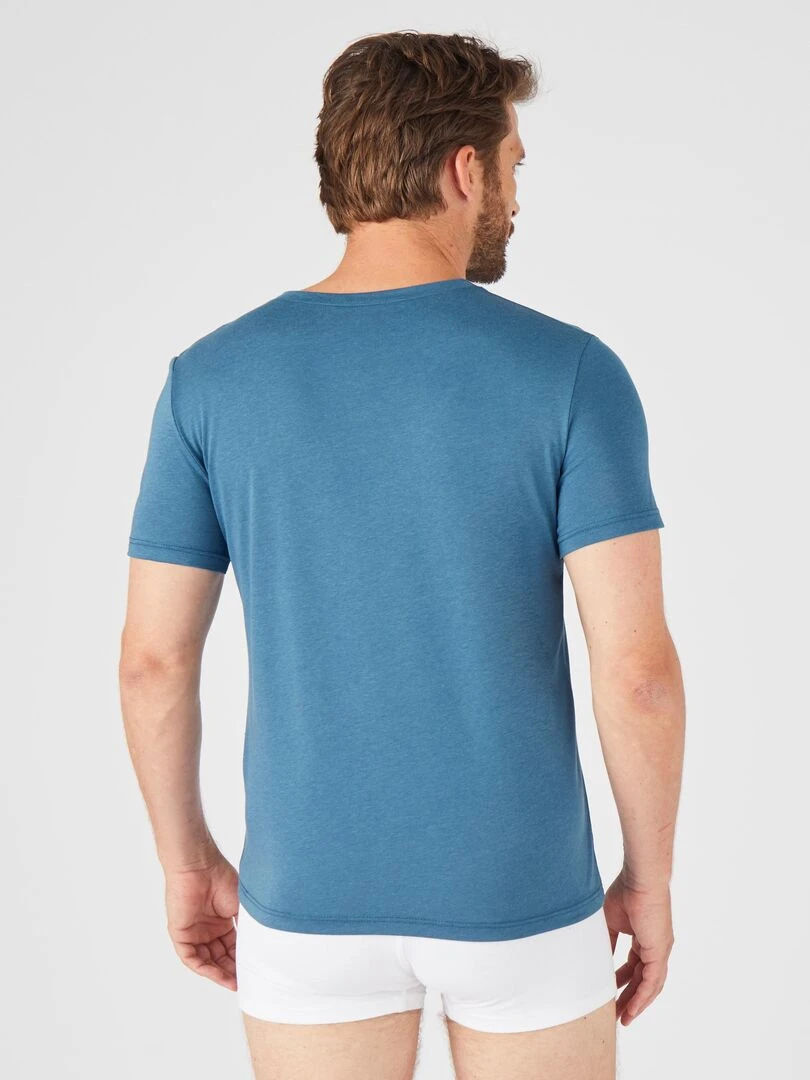 T shirt maille jersey Climatyl   Damart   Bleu pétrole