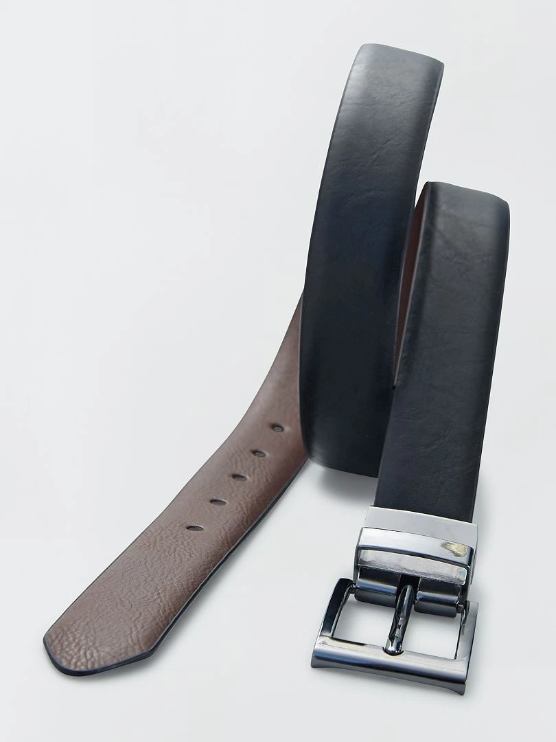Ceinture en simili réversible noir