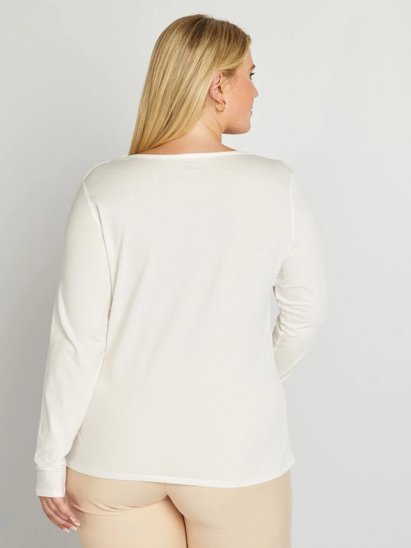 T shirt en jersey à col rond blanc