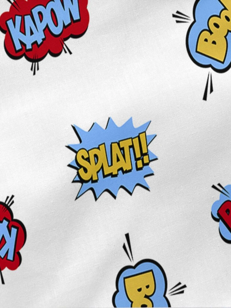 Drap housse Bat "Happyfriday"   Blanc