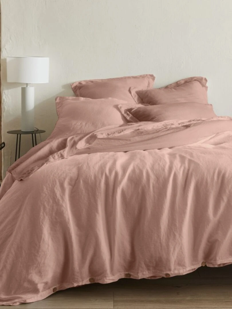 ORGANIC DRAP PLAT 50% CHANVRE 50% COTON Rose pâle