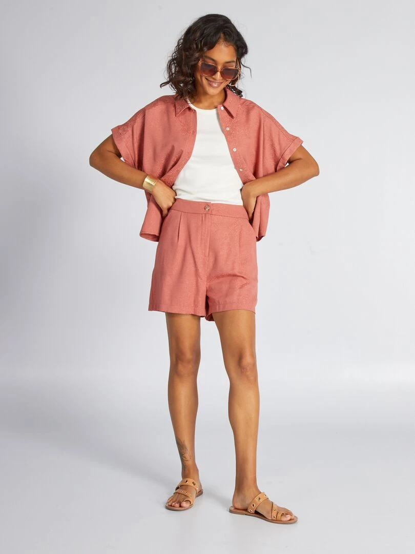 Short effet satiné Rose