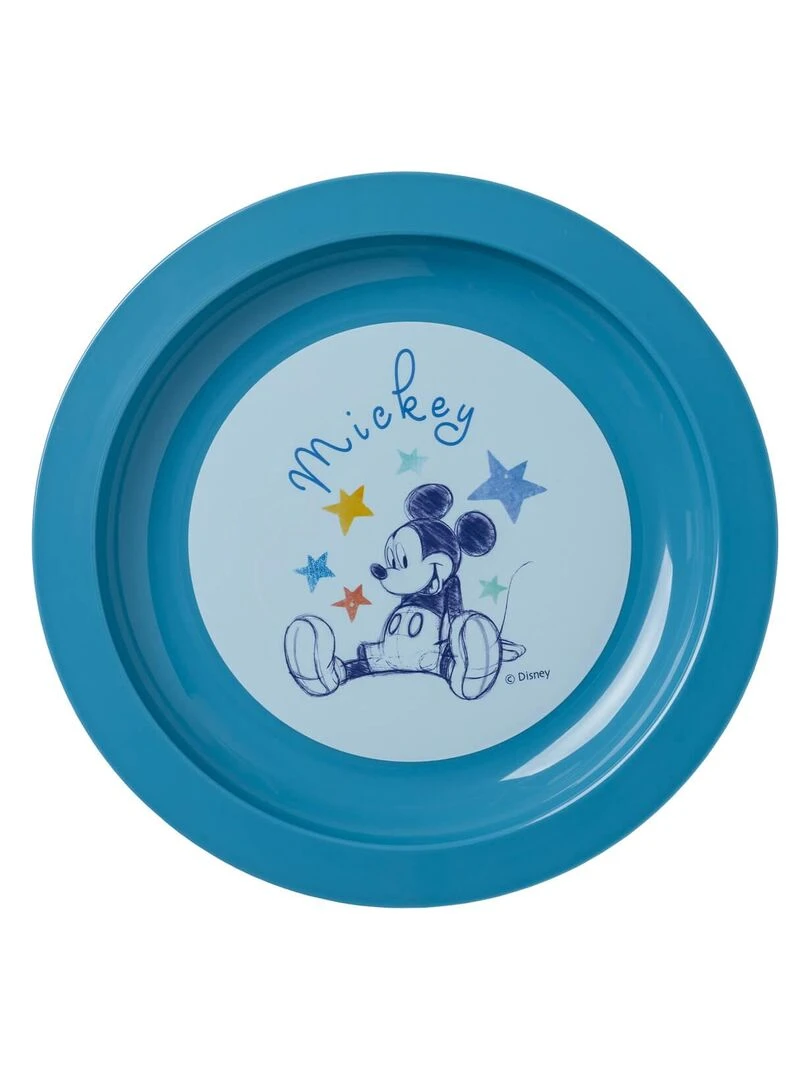 Assiette plate bébé Bleu Multicolore Blanc