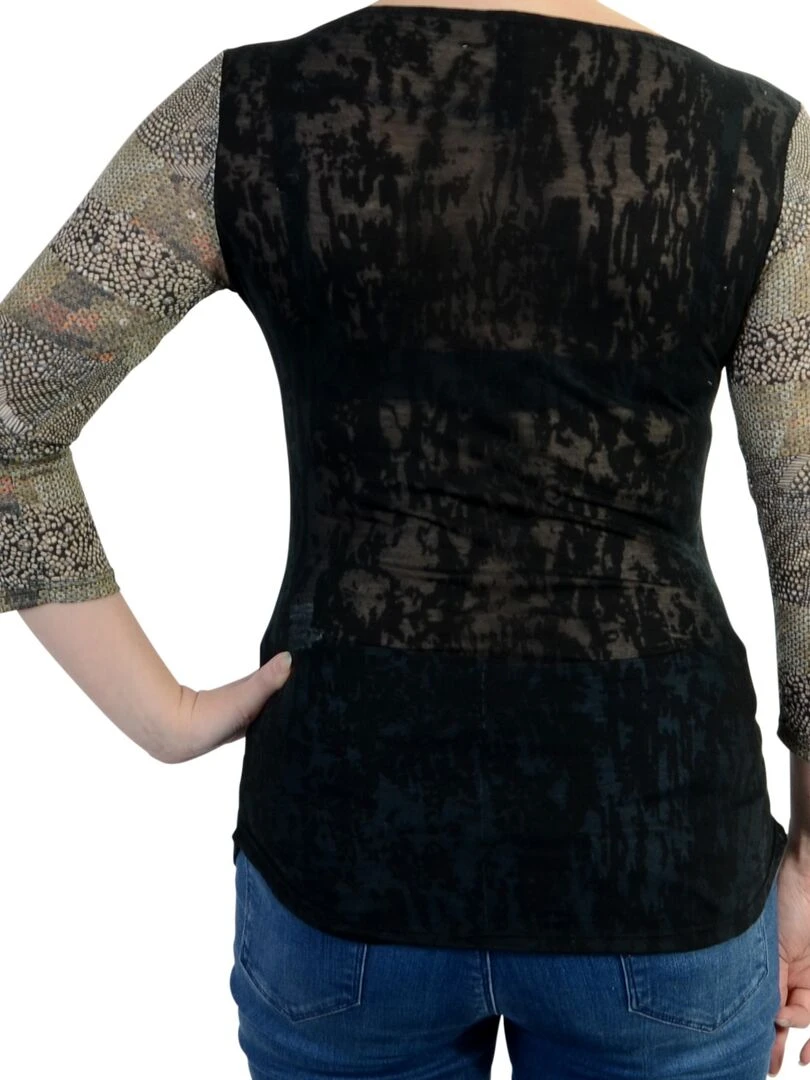 Tee Shirt Desigual Sleeve Negro   Noir