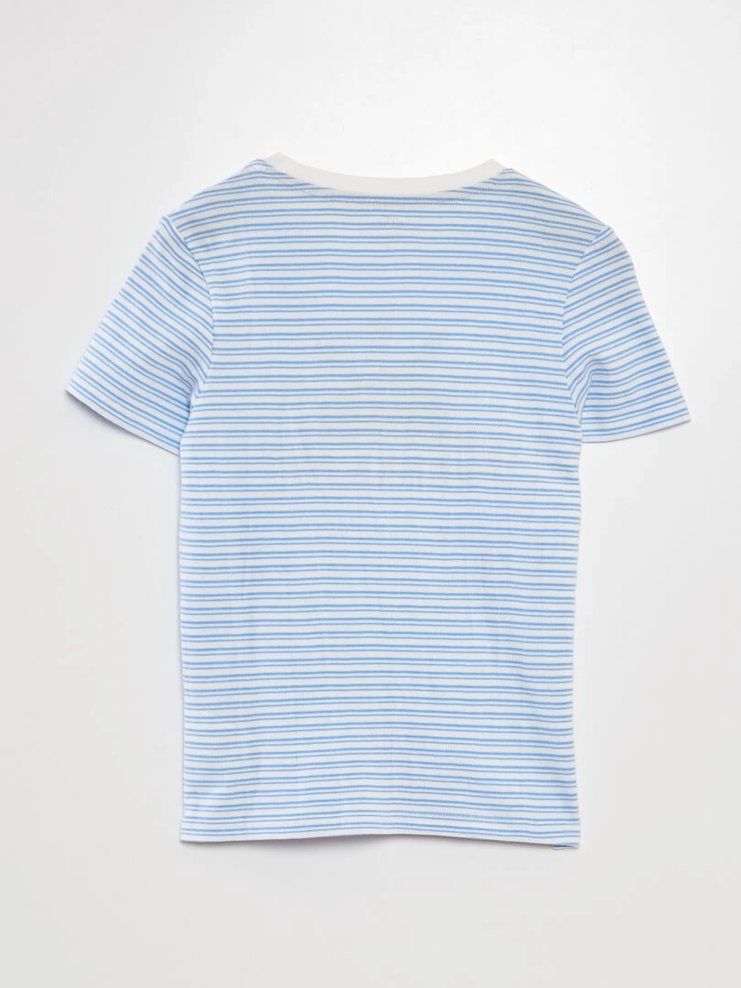 T shirt en maille piquée   Marine