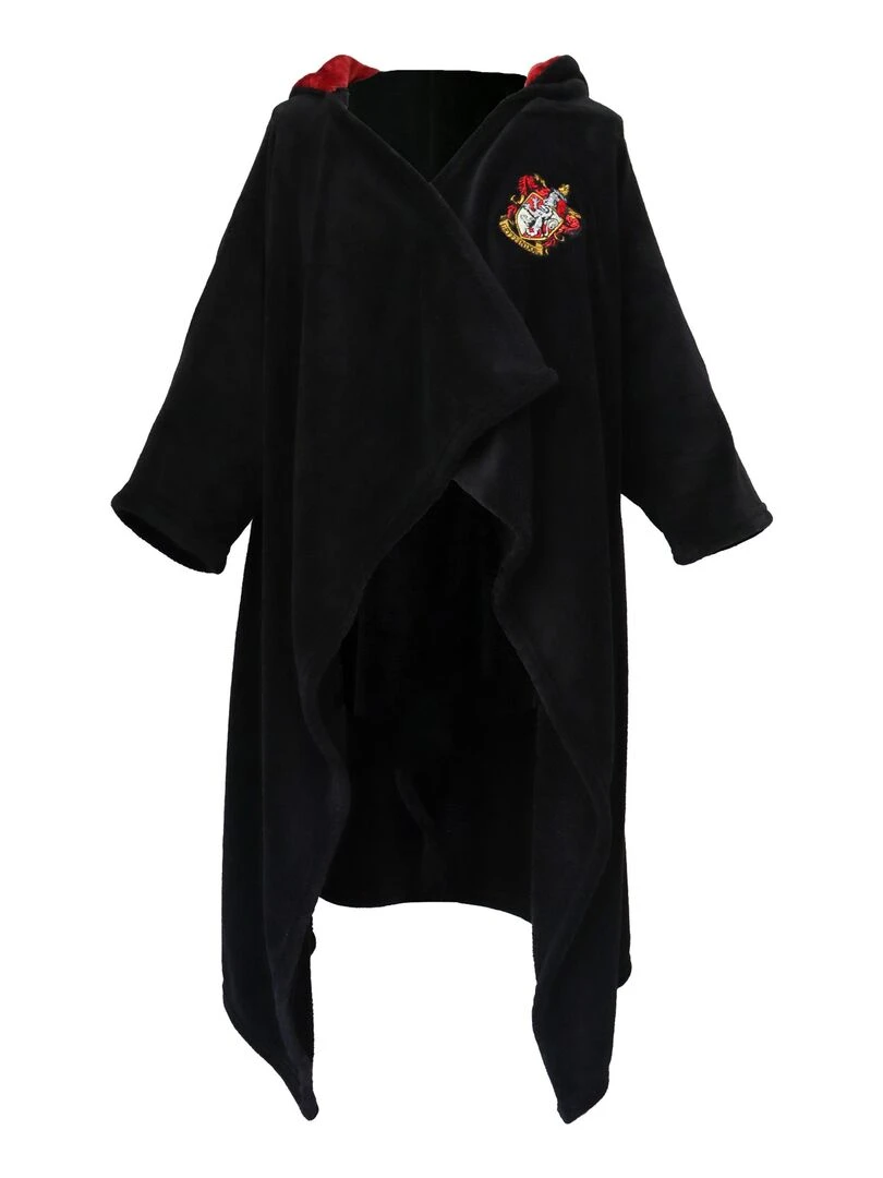 Robe de chambre brodée à capuche HARRY POTTER SCHOOL Noir