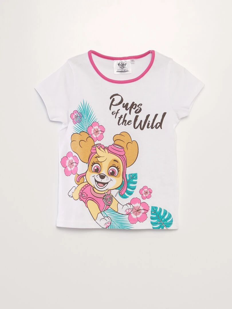 Pyjama short 'Pat' Patrouille'   2 pièces   Blanc/rose