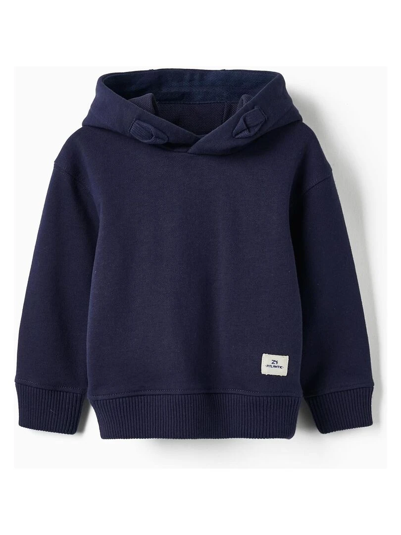 Sweat en coton à capuche pour bébé garçon ATLANTIC COMPANY Bleu