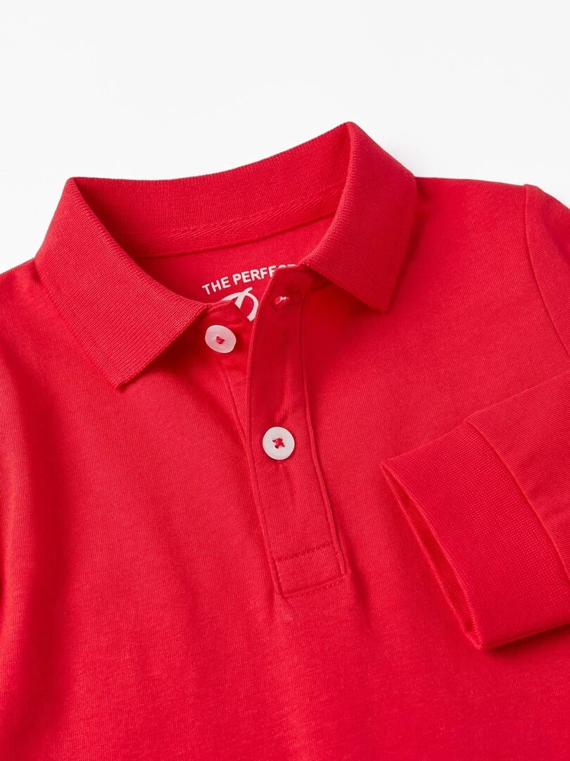 Polo à manches longues en coton pour bébé garçon manches longues ROYALS OFF DUTY   Rouge