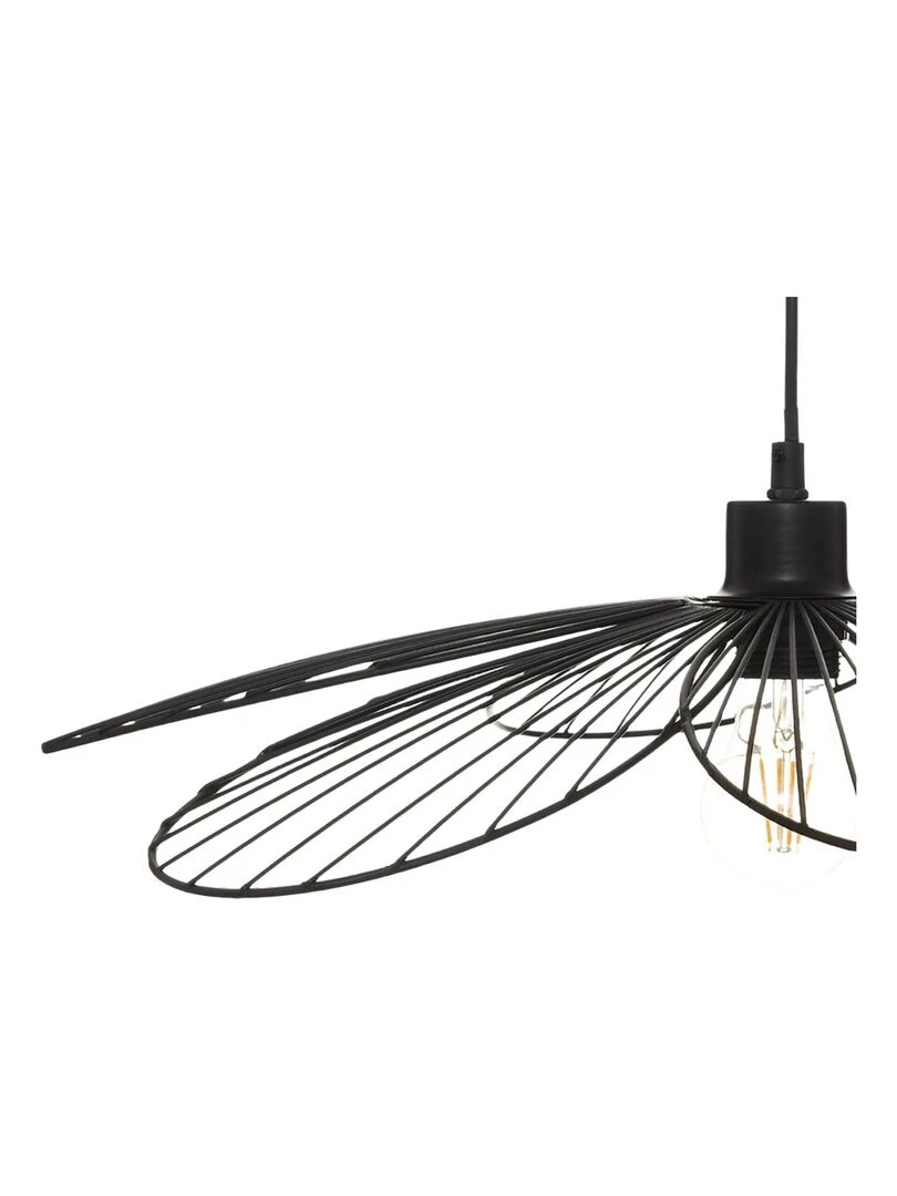 Suspension fleur en métal Noir