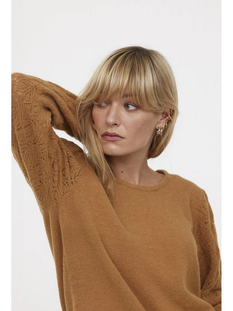 Lee Cooper   Pull manches longues polyester regular CATI   Camel