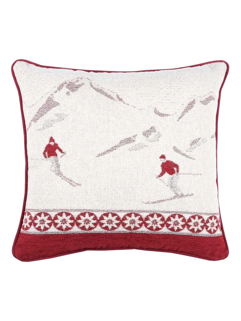 Coussin esprit station de ski Rouge