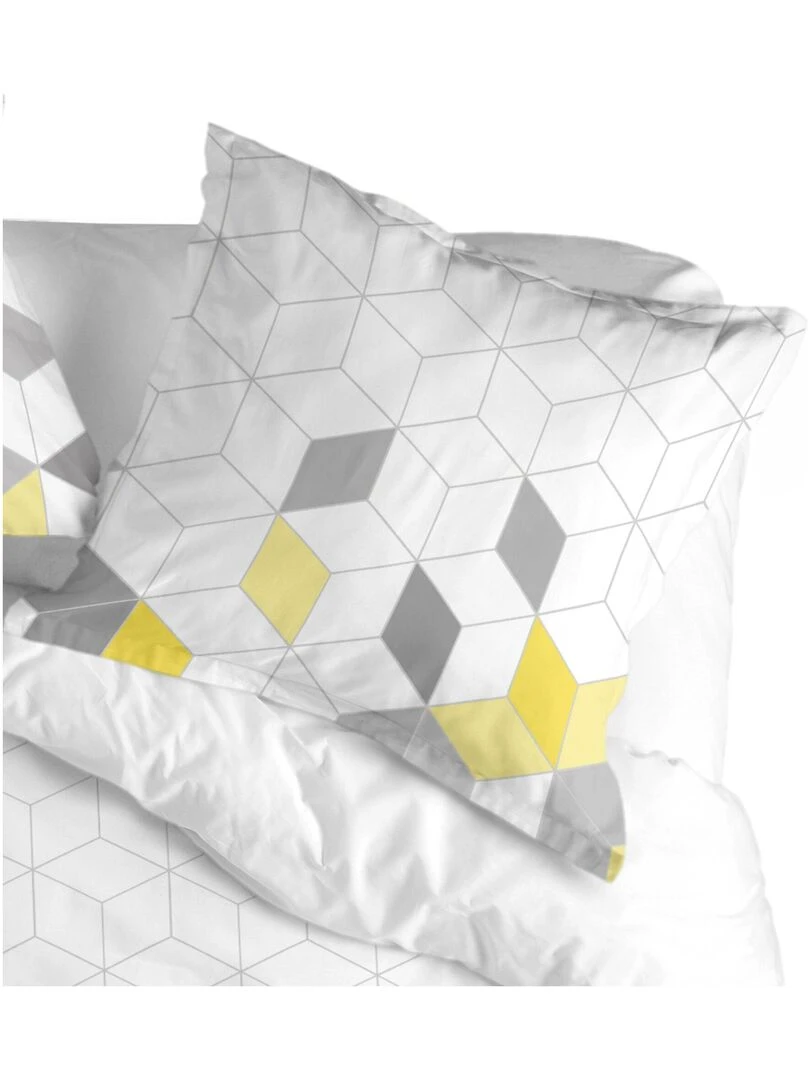 Taie d'oreiller Symmetry "Happyfriday"   Blanc