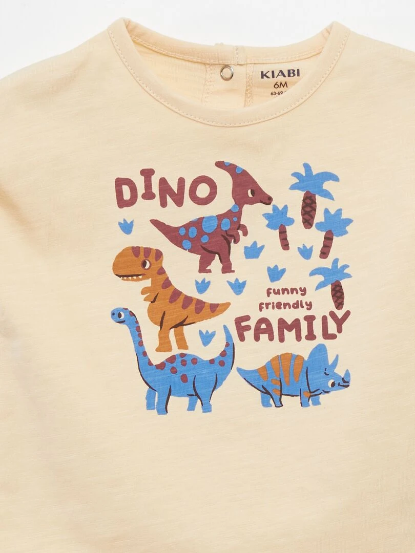 T shirt à manches courtes imprimé Beige