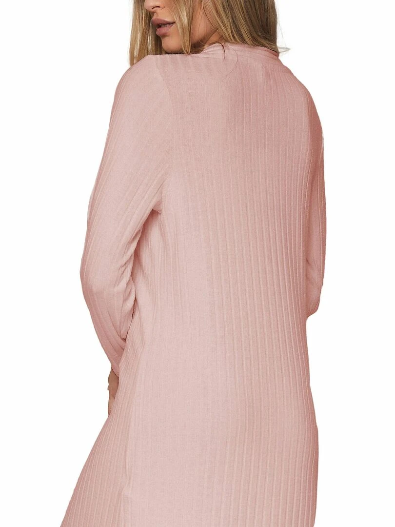 Chemise de nuit manches longues Elegant Line Rose