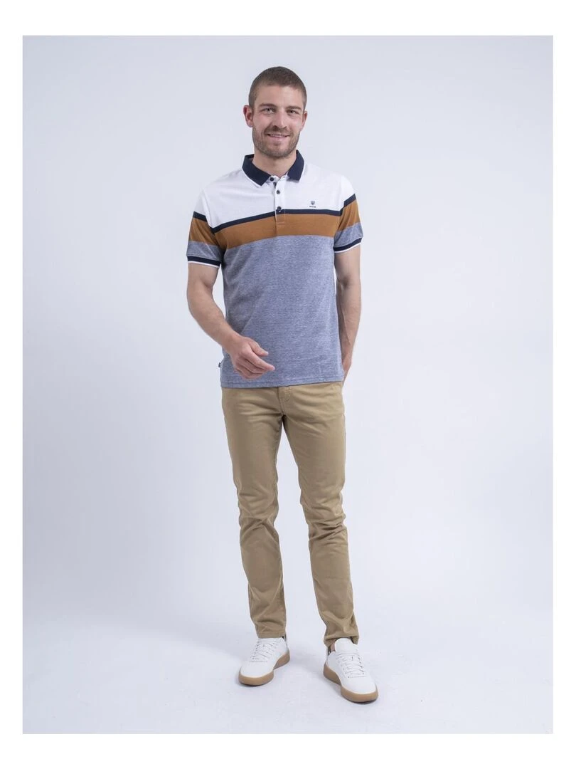 Polo manches courtes rayé PABENOL   Blanc