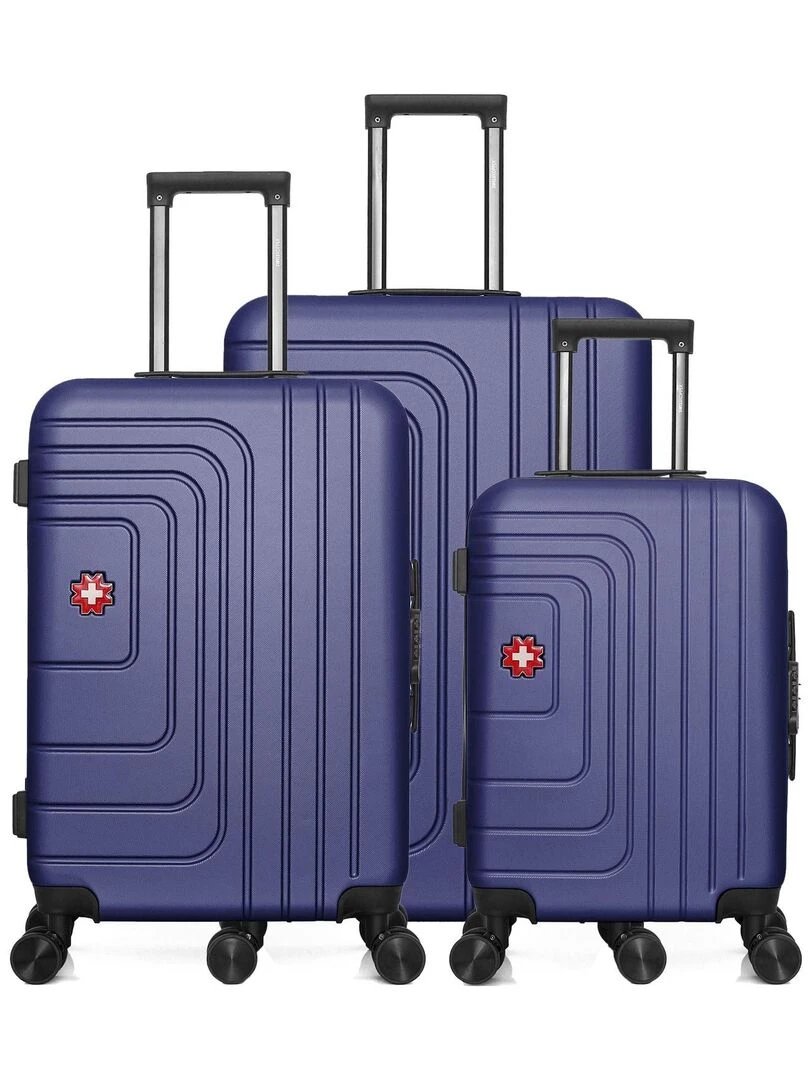 Set de 3 Valises Rigides Grand Format Taille Moyenne et Valise Cabine RUTI Bleu marine