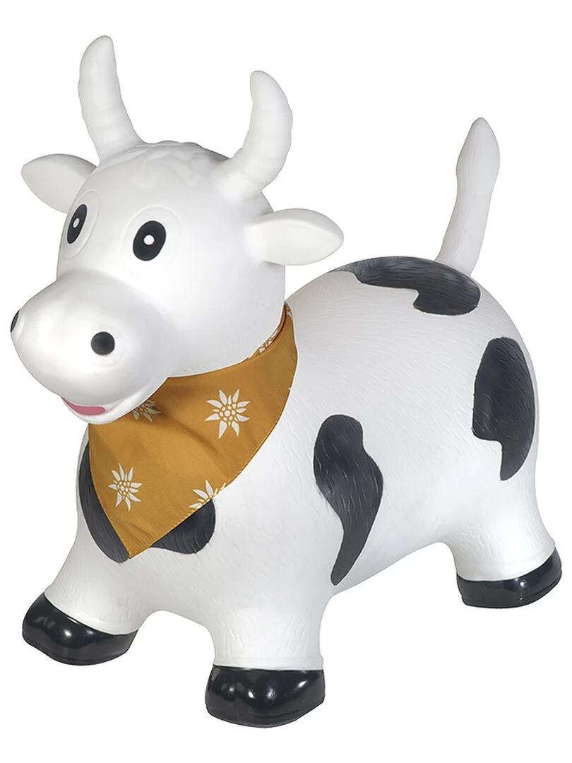Animal sauteur gonflable en plastique vache Blanc