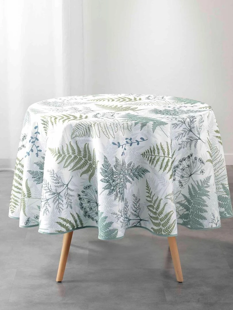 Nappe ronde 180 cm Feuille de melisandre   Vert