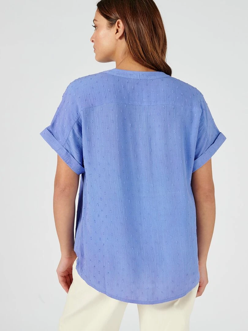Chemisier crépon *fibres pure viscose Lenzing(TM) EcoVero(TM)   Damart   Bleu azur