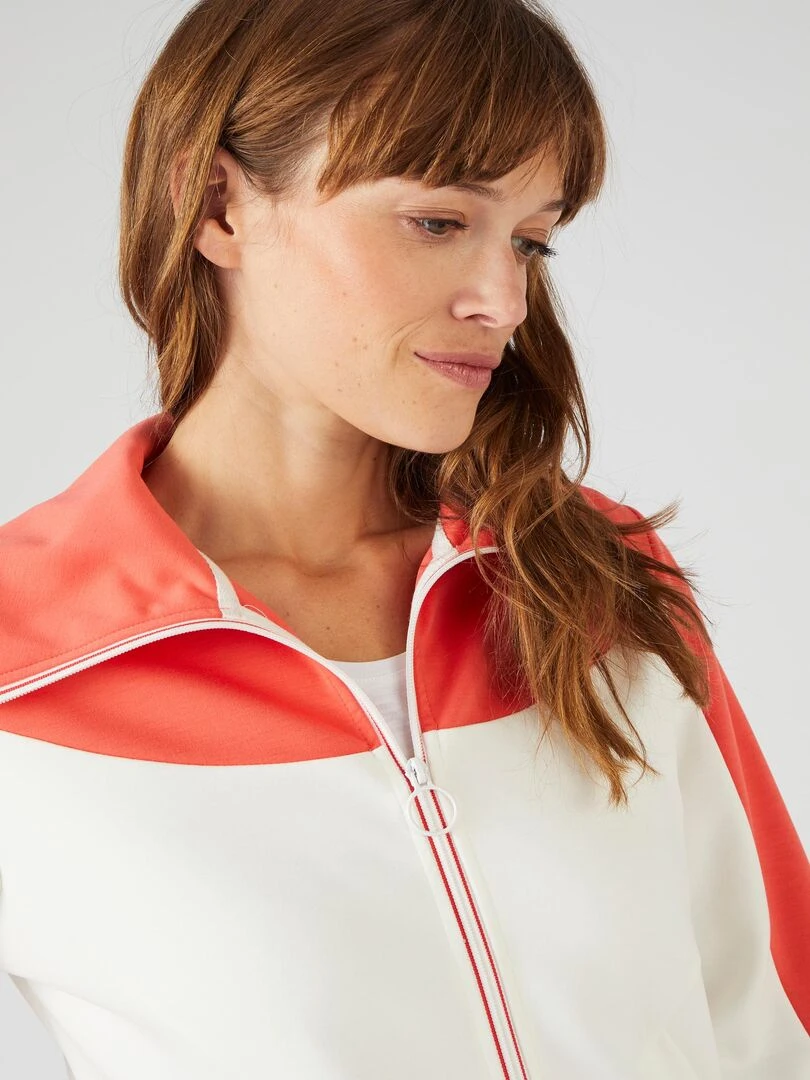 Gilet zippé jeu de couleur Happy D. by Damart Blanc Orange