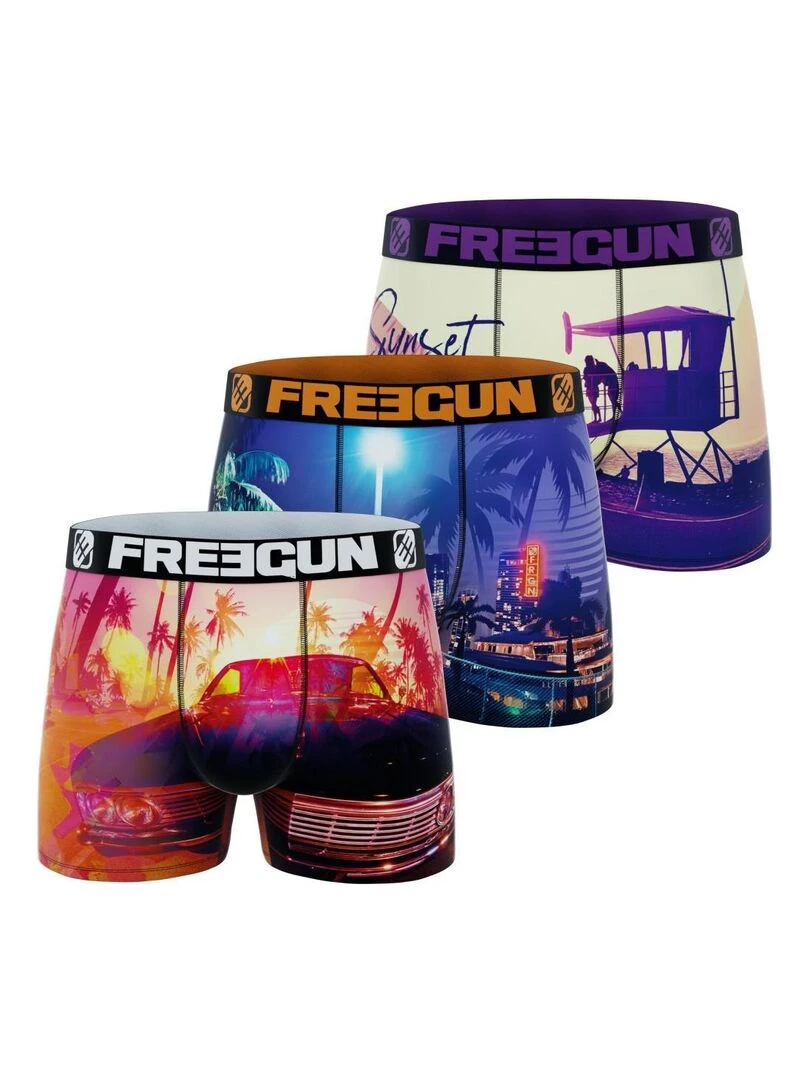 Lot de 3 boxers garçon Summer Vibes Freegun Noir