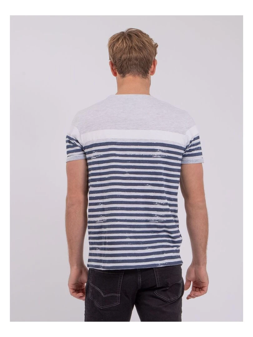 T shirt manches courtes col rond pur coton NIPERO   Gris