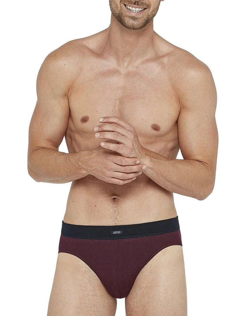 Slip en coton ceinture tubulaire sans coutures Rouge