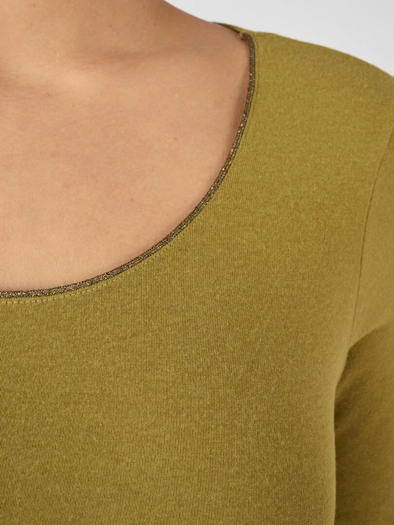 Tee shirt manches longues Thermolactyl Sensitive  biais fils brillants   Damart   Bronze