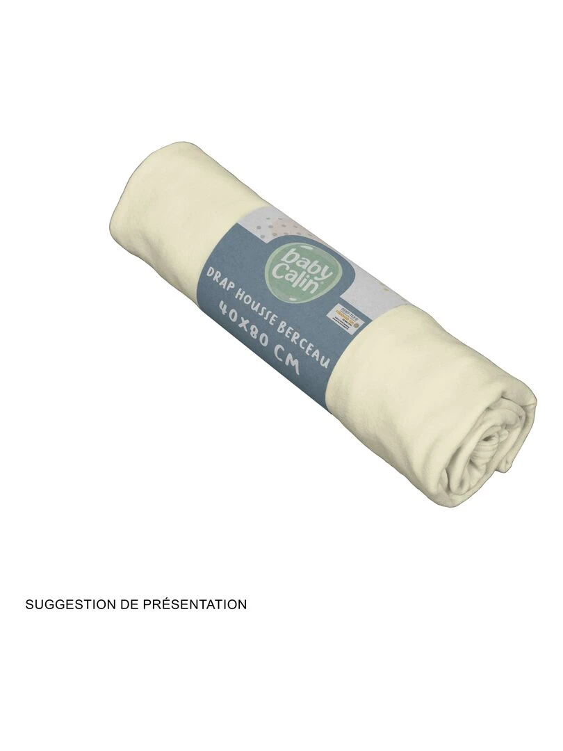 Drap housse uni 40x80 cm Ecru Beige
