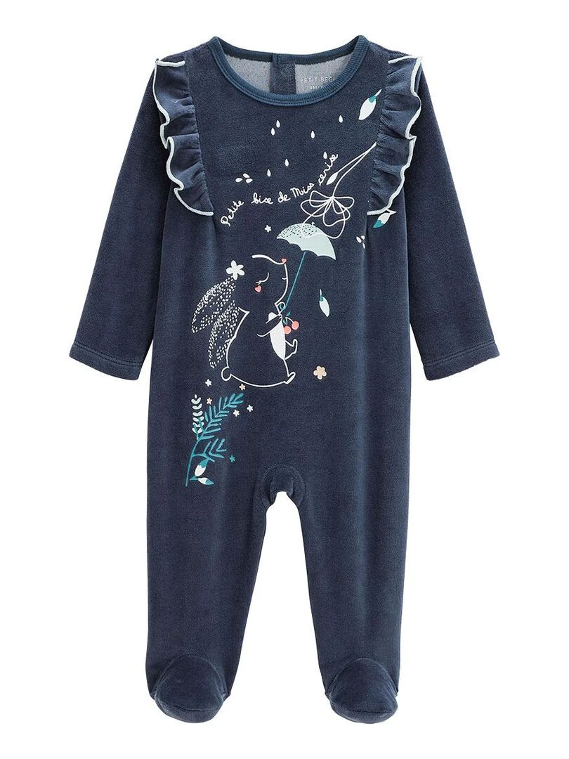 Pyjama bébé en velours Misscerise Bleu