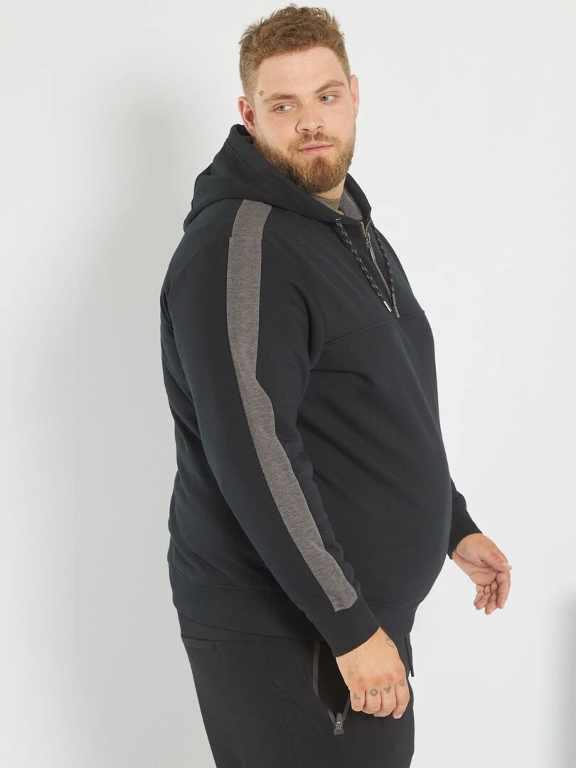 Sweat en molleton à capuche   noir