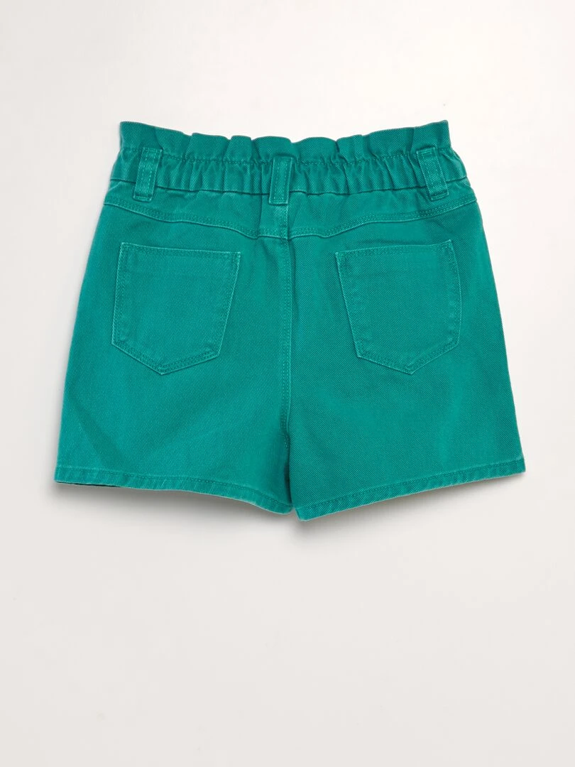 Short en denim coloré Vert