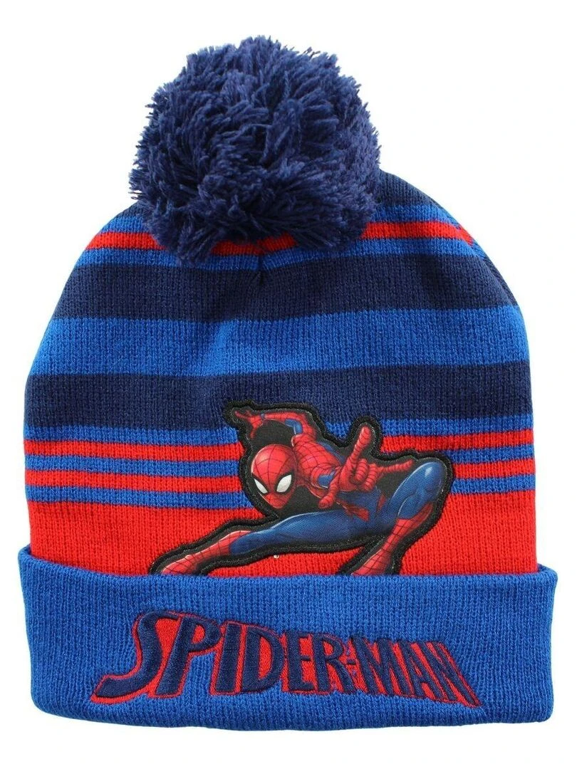 Disney Bonnet garçon imprimé Spiderman Bleu