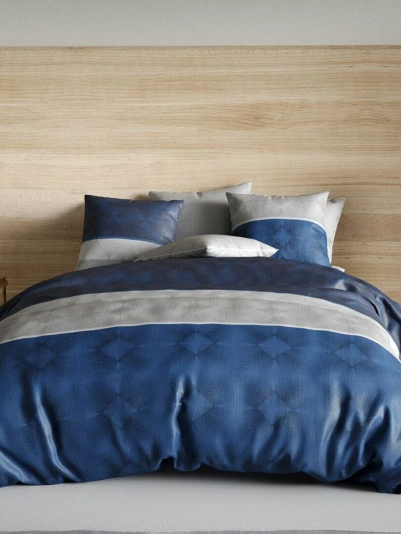 Housse de couette 140x200 Malme + 1 taie 100% coton 57 fils   Bleu
