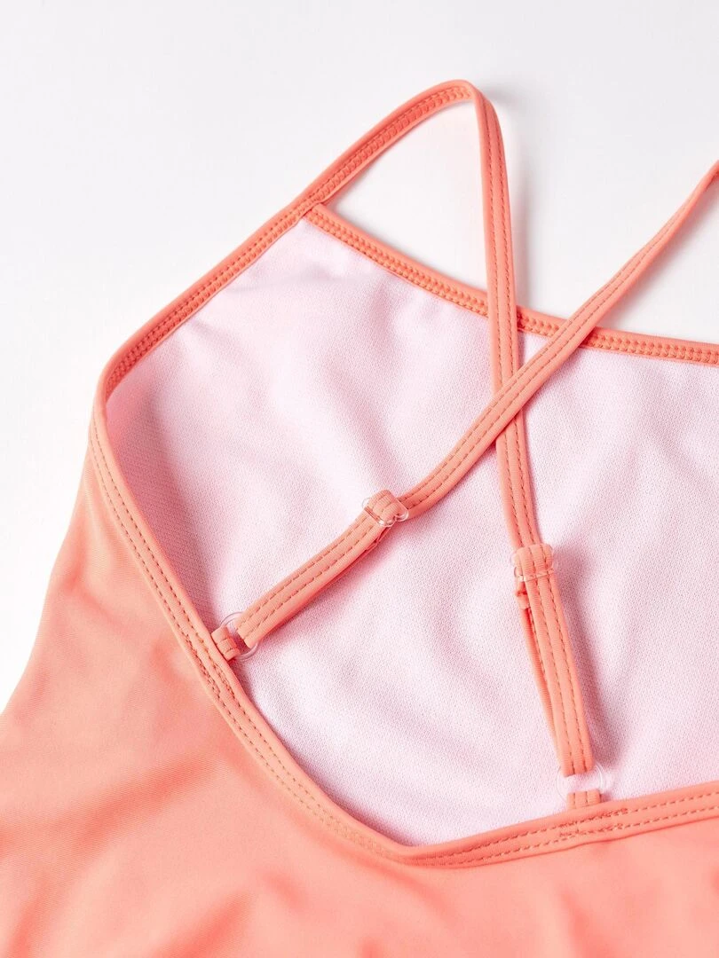 2 Maillots de Bain pour Fille 'Soleil'   Blanc Orange clair