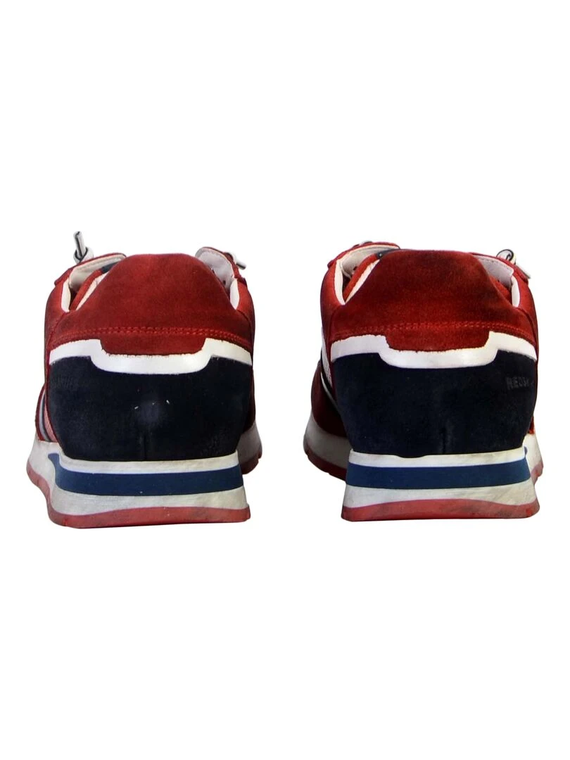 Basket Cuir Redskins Stitch   Rouge