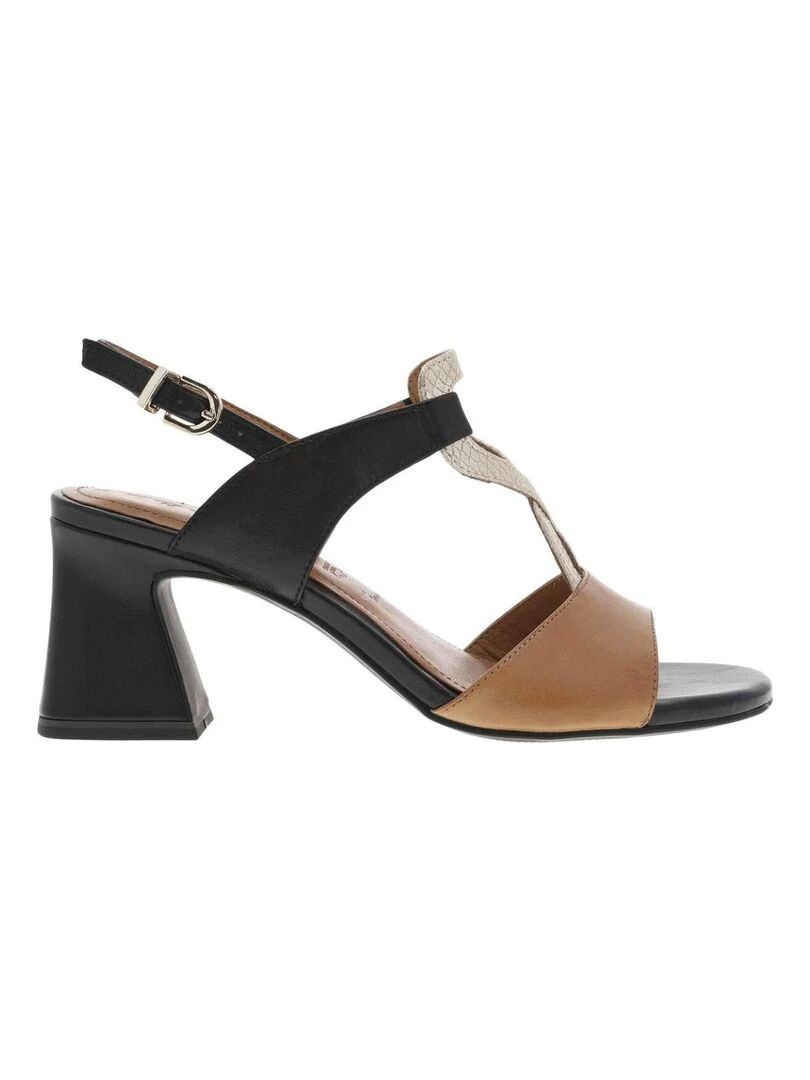 TAMARIS Nu pieds cuir talon entonnoir Noir