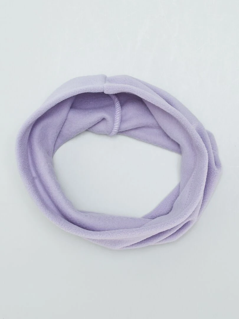 Ensemble de ski bonnet + snood en polaire   Violet